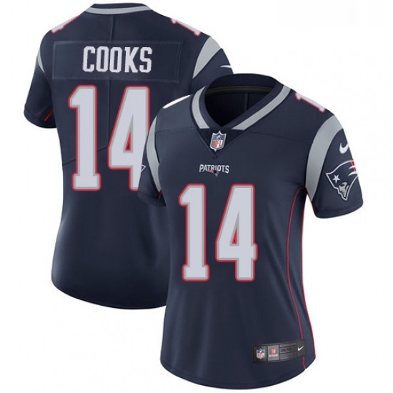 Womens Nike New England Patriots 14 Brandin Cooks Navy Blue Team Color Vapor Untouchable Limited Player NFL Jersey Womens Nike New England Patriots 14 Brandin Cooks Navy Blue Team Color Vapor Untouchable Limited Player NFL Jersey