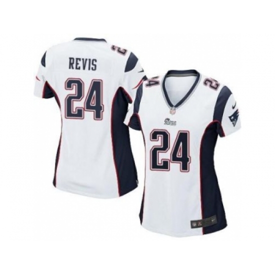Women's Nike New England Patriots #24 Darrelle Revis White Stitched NFL Jersey Women's Nike New England Patriots #24 Darrelle Revis White Stitched NFL Jersey