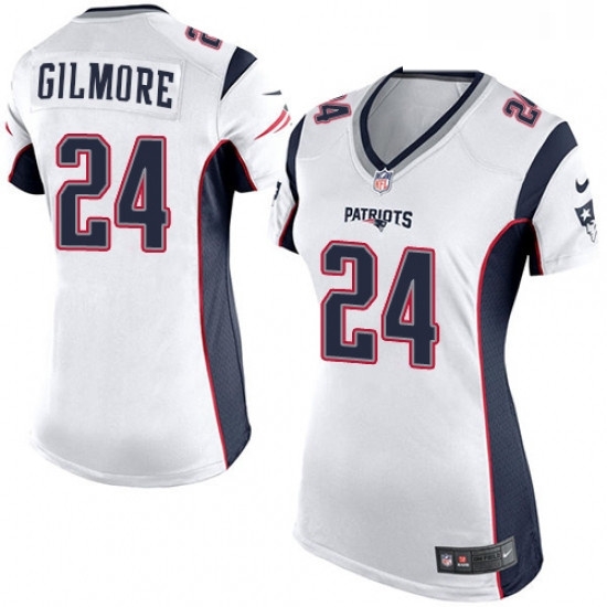 Womens Nike New England Patriots 24 Stephon Gilmore Game White NFL Jersey Womens Nike New England Patriots 24 Stephon Gilmore Game White NFL Jersey