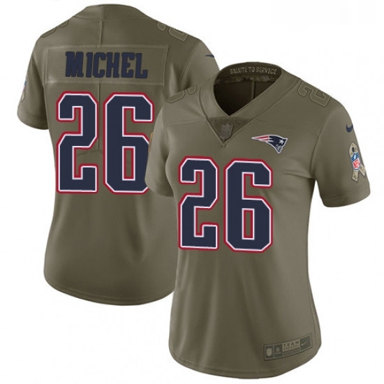 Womens Nike New England Patriots 26 Sony Michel Limited Olive 2017 Salute to Service NFL Jersey Womens Nike New England Patriots 26 Sony Michel Limited Olive 2017 Salute to Service NFL Jersey