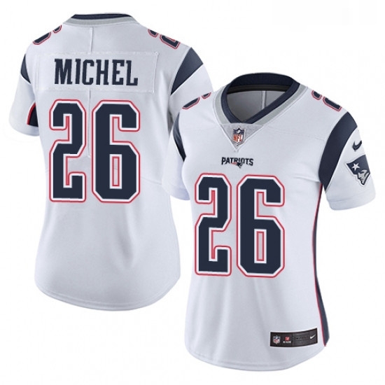 Womens Nike New England Patriots 26 Sony Michel White Vapor Untouchable Limited Player NFL Jersey Womens Nike New England Patriots 26 Sony Michel White Vapor Untouchable Limited Player NFL Jersey