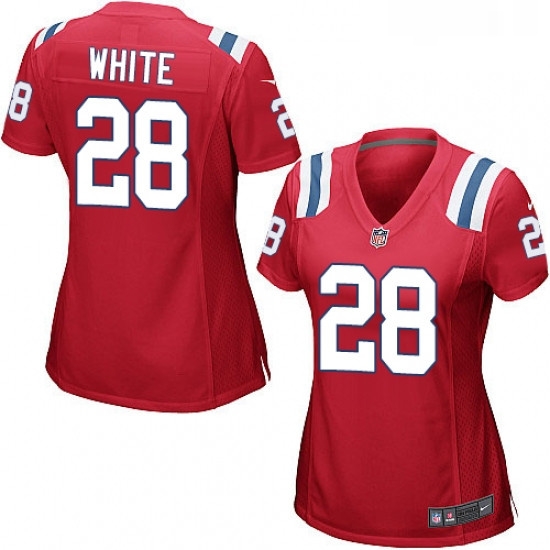 Womens Nike New England Patriots 28 James White Game Red Alternate NFL Jersey Womens Nike New England Patriots 28 James White Game Red Alternate NFL Jersey