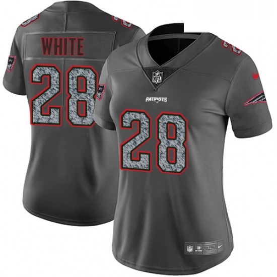 Womens Nike New England Patriots 28 James White Gray Static Vapor Untouchable Limited NFL Jersey Womens Nike New England Patriots 28 James White Gray Static Vapor Untouchable Limited NFL Jersey
