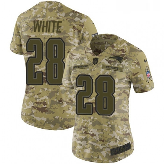 Womens Nike New England Patriots 28 James White Limited Camo 2018 Salute to Service NFL Jersey Womens Nike New England Patriots 28 James White Limited Camo 2018 Salute to Service NFL Jersey