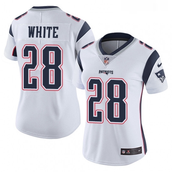 Womens Nike New England Patriots 28 James White White Vapor Untouchable Limited Player NFL Jersey Womens Nike New England Patriots 28 James White White Vapor Untouchable Limited Player NFL Jersey