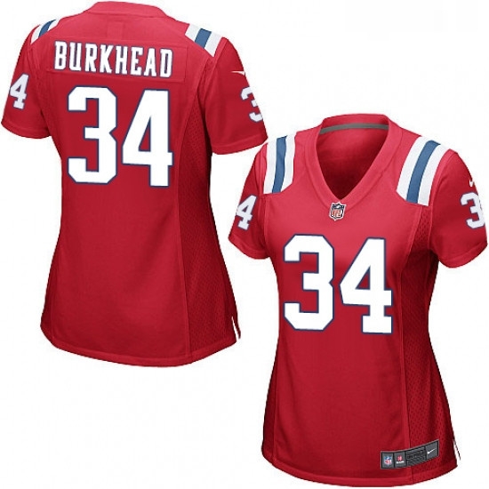 Womens Nike New England Patriots 34 Rex Burkhead Game Red Alternate NFL Jersey Womens Nike New England Patriots 34 Rex Burkhead Game Red Alternate NFL Jersey