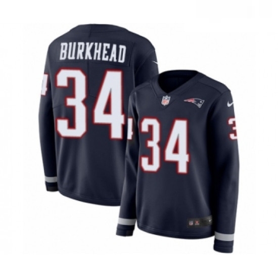 Womens Nike New England Patriots 34 Rex Burkhead Limited Navy Blue Therma Long Sleeve NFL Jersey Womens Nike New England Patriots 34 Rex Burkhead Limited Navy Blue Therma Long Sleeve NFL Jersey