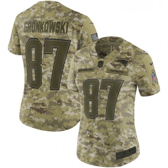 Womens Nike New England Patriots 87 Rob Gronkowski Limited Camo 2018 Salute to Service NFL Jersey Womens Nike New England Patriots 87 Rob Gronkowski Limited Camo 2018 Salute to Service NFL Jersey