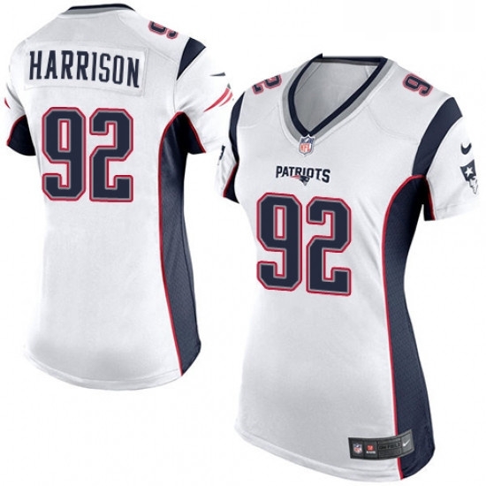 Womens Nike New England Patriots 92 James Harrison Game White NFL Jersey Womens Nike New England Patriots 92 James Harrison Game White NFL Jersey
