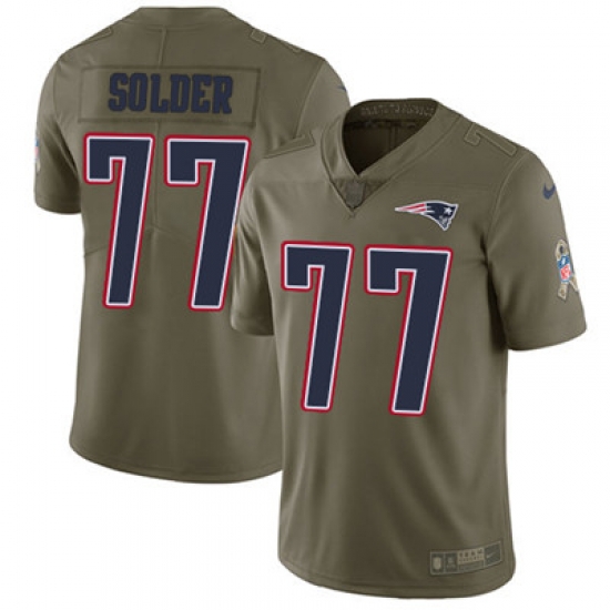Nike Patriots #77 Nate Solder Olive Youth Stitched NFL Limited 2017 Salute to Service Jersey Nike Patriots #77 Nate Solder Olive Youth Stitched NFL Limited 2017 Salute to Service Jersey