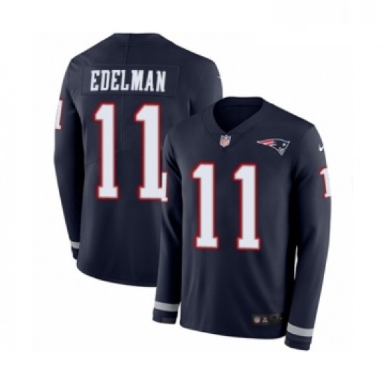 Youth Nike New England Patriots 11 Julian Edelman Limited Navy Blue Therma Long Sleeve NFL Jersey Youth Nike New England Patriots 11 Julian Edelman Limited Navy Blue Therma Long Sleeve NFL Jersey