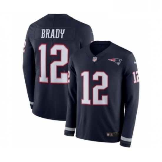 Youth Nike New England Patriots 12 Tom Brady Limited Navy Blue Therma Long Sleeve NFL Jersey Youth Nike New England Patriots 12 Tom Brady Limited Navy Blue Therma Long Sleeve NFL Jersey