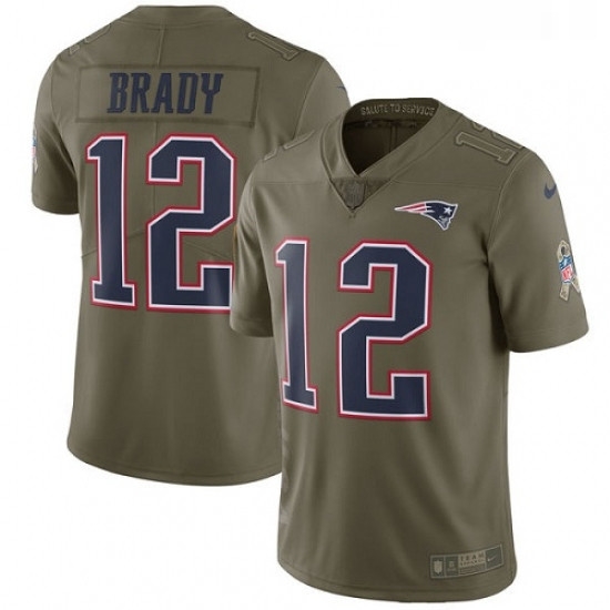 Youth Nike New England Patriots 12 Tom Brady Limited Olive 2017 Salute to Service NFL Jersey Youth Nike New England Patriots 12 Tom Brady Limited Olive 2017 Salute to Service NFL Jersey