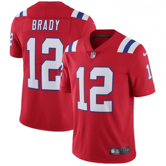 Youth Nike New England Patriots 12 Tom Brady Red Alternate Vapor Untouchable Limited Player NFL Jersey Youth Nike New England Patriots 12 Tom Brady Red Alternate Vapor Untouchable Limited Player NFL Jersey