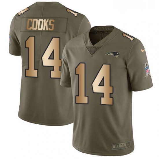Youth Nike New England Patriots 14 Brandin Cooks Limited OliveGold 2017 Salute to Service NFL Jersey Youth Nike New England Patriots 14 Brandin Cooks Limited OliveGold 2017 Salute to Service NFL Jersey