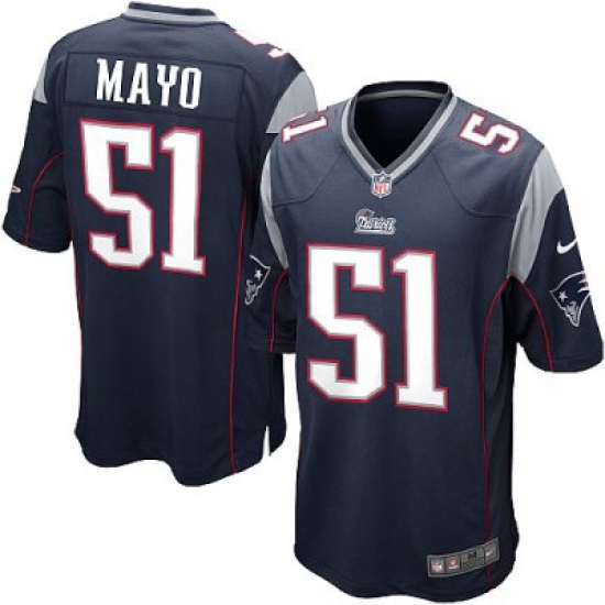 Youth Nike New England Patriots 51# Jerod Mayo Navy Blue Color Jersey(S-XL) Youth Nike New England Patriots 51# Jerod Mayo Navy Blue Color Jersey(S-XL)