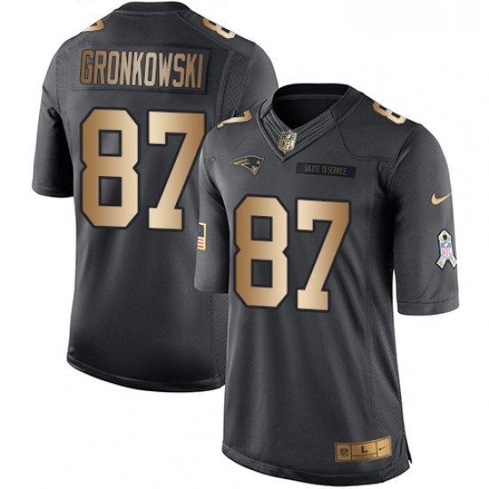 Youth Nike New England Patriots 87 Rob Gronkowski Limited BlackGold Salute to Service NFL Jersey Youth Nike New England Patriots 87 Rob Gronkowski Limited BlackGold Salute to Service NFL Jersey