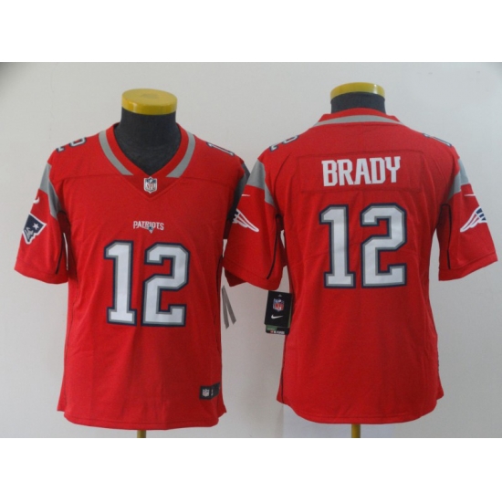 Youth Nike Patriots 12 Tom Brady Red Youth Inverted Legend Limited Jersey Youth Nike Patriots 12 Tom Brady Red Youth Inverted Legend Limited Jersey