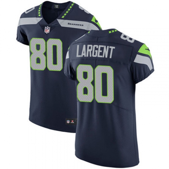 Men Nike Seahawks #80 Steve Largent Steel Blue Team Color Stitched NFL Vapor Untouchable Elite Jersey Men Nike Seahawks #80 Steve Largent Steel Blue Team Color Stitched NFL Vapor Untouchable Elite Jersey