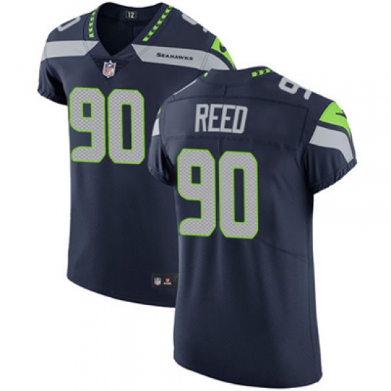 Men Nike Seahawks #90 Jarran Reed Steel Blue Team Color Stitched NFL Vapor Untouchable Elite Jersey Men Nike Seahawks #90 Jarran Reed Steel Blue Team Color Stitched NFL Vapor Untouchable Elite Jersey