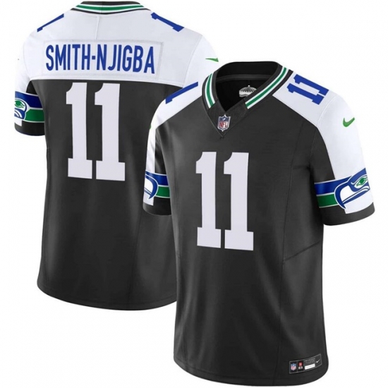 Men Seattle Seahawks 11 Jaxon Smith Njigba Black F U S E Vapor Throwback Limited Stitched Football Jersey Men Seattle Seahawks 11 Jaxon Smith Njigba Black F U S E Vapor Throwback Limited Stitched Football Jersey