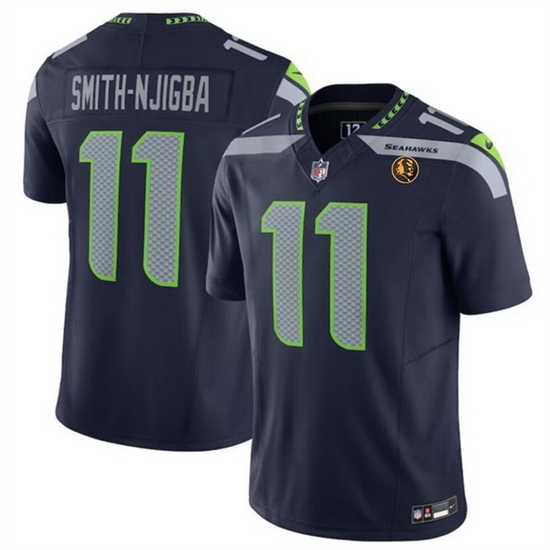 Men Seattle Seahawks 11 Jaxon Smith Njigba Navy 2023 F U S E With John Madden Patch Vapor Limited Stitched Football Jersey Men Seattle Seahawks 11 Jaxon Smith Njigba Navy 2023 F U S E With John Madden Patch Vapor Limited Stitched Football Jersey