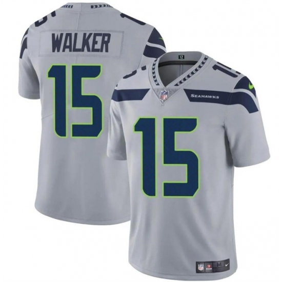 Men Seattle Seahawks 15 P J Walker Grey Vapor Limited Stitched Football Jersey Men Seattle Seahawks 15 P J Walker Grey Vapor Limited Stitched Football Jersey