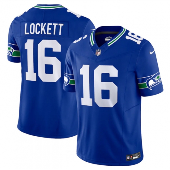 Men Seattle Seahawks 16 Tyler Lockett Royal 2023 F U S E Vapor Limited Throwback Stitched Jersey Men Seattle Seahawks 16 Tyler Lockett Royal 2023 F U S E Vapor Limited Throwback Stitched Jersey