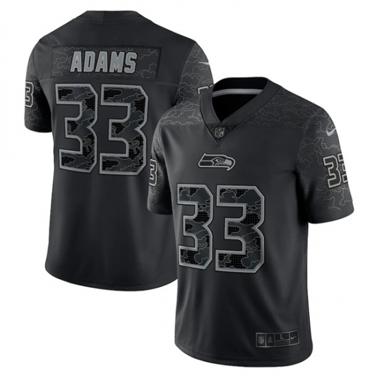 Men Seattle Seahawks 33 Jamal Adams Nike Black RFLCTV Limited Jersey Men Seattle Seahawks 33 Jamal Adams Nike Black RFLCTV Limited Jersey