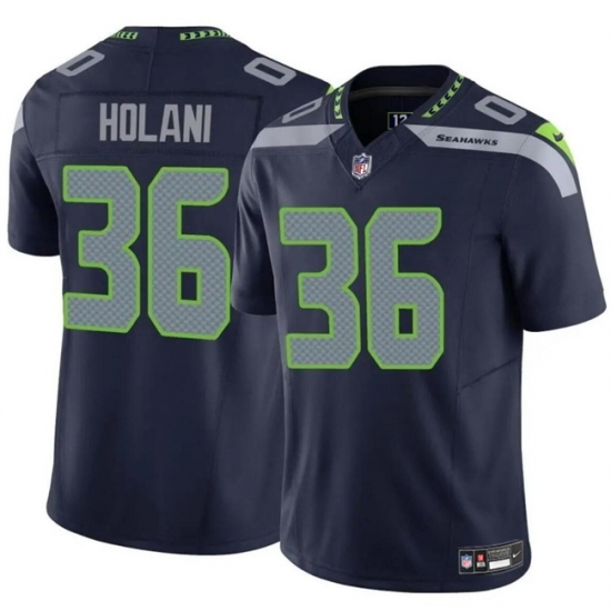 Men Seattle Seahawks 36 George Holani Navy F U S E Vapor Limited Stitched Football Jersey Men Seattle Seahawks 36 George Holani Navy F U S E Vapor Limited Stitched Football Jersey
