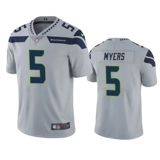 Men Seattle Seahawks 5 Jason Myers Grey Vapor Untouchable Limited Stitched Jersey Men Seattle Seahawks 5 Jason Myers Grey Vapor Untouchable Limited Stitched Jersey