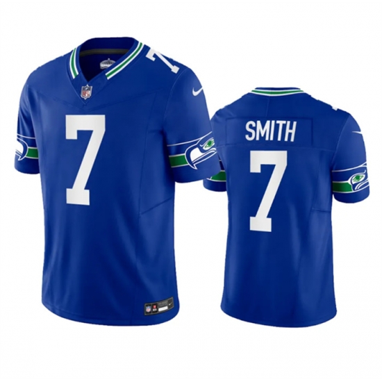 Men Seattle Seahawks 7 Geno Smith Royal 2023 F U S E Vapor Limited Throwback Stitched Jersey Men Seattle Seahawks 7 Geno Smith Royal 2023 F U S E Vapor Limited Throwback Stitched Jersey