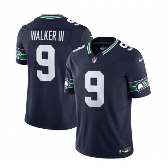 Men Seattle Seahawks 9 Kenneth Walker III 2023 F U S E Navy Limited Stitched Football Jersey Men Seattle Seahawks 9 Kenneth Walker III 2023 F U S E Navy Limited Stitched Football Jersey