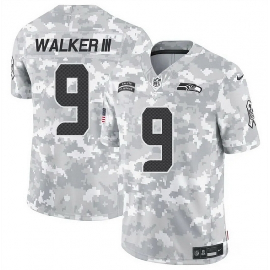 Men Seattle Seahawks 9 Kenneth Walker III 2024 F U S E Arctic Camo Salute To Service Limited Stitched Football Jersey Men Seattle Seahawks 9 Kenneth Walker III 2024 F U S E Arctic Camo Salute To Service Limited Stitched Football Jersey