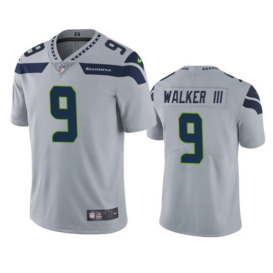 Men Seattle Seahawks 9 Kenneth Walker III Grey Vapor Untouchable Limited Stitched Jersey Men Seattle Seahawks 9 Kenneth Walker III Grey Vapor Untouchable Limited Stitched Jersey