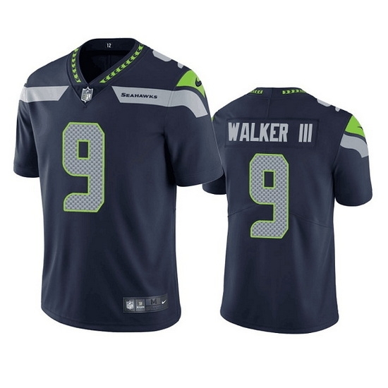 Men Seattle Seahawks 9 Kenneth Walker III Navy Vapor Untouchable Limited Stitched jersey Men Seattle Seahawks 9 Kenneth Walker III Navy Vapor Untouchable Limited Stitched jersey