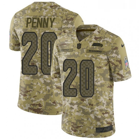 Mens Nike Seattle Seahawks 20 Rashaad Penny Limited Camo 2018 Salute to Service NFL Jersey Mens Nike Seattle Seahawks 20 Rashaad Penny Limited Camo 2018 Salute to Service NFL Jersey
