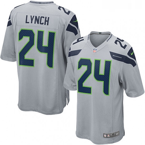 Mens Nike Seattle Seahawks 24 Marshawn Lynch Game Grey Alternate NFL Jersey Mens Nike Seattle Seahawks 24 Marshawn Lynch Game Grey Alternate NFL Jersey