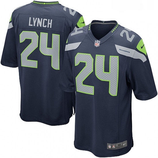 Mens Nike Seattle Seahawks 24 Marshawn Lynch Game Steel Blue Team Color NFL Jersey Mens Nike Seattle Seahawks 24 Marshawn Lynch Game Steel Blue Team Color NFL Jersey