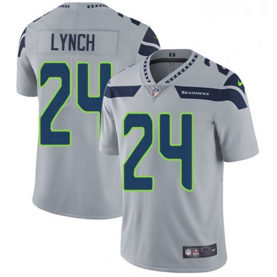 Mens Nike Seattle Seahawks 24 Marshawn Lynch Grey Alternate Vapor Untouchable Limited Player NFL Jersey Mens Nike Seattle Seahawks 24 Marshawn Lynch Grey Alternate Vapor Untouchable Limited Player NFL Jersey