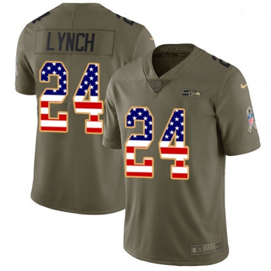 Mens Nike Seattle Seahawks 24 Marshawn Lynch Limited OliveUSA Flag 2017 Salute to Service NFL Jersey Mens Nike Seattle Seahawks 24 Marshawn Lynch Limited OliveUSA Flag 2017 Salute to Service NFL Jersey