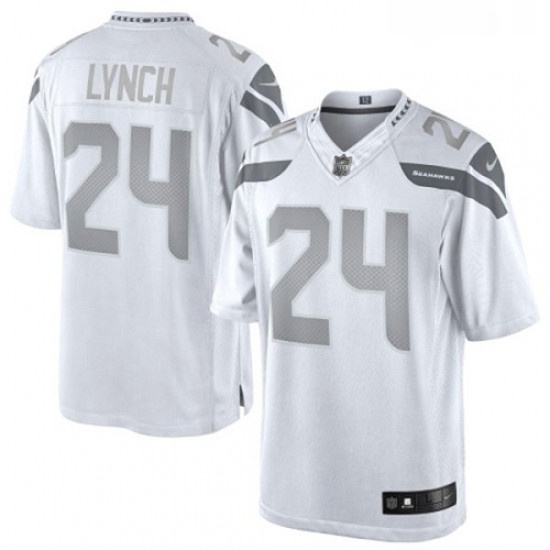 Mens Nike Seattle Seahawks 24 Marshawn Lynch Limited White Platinum NFL Jersey Mens Nike Seattle Seahawks 24 Marshawn Lynch Limited White Platinum NFL Jersey