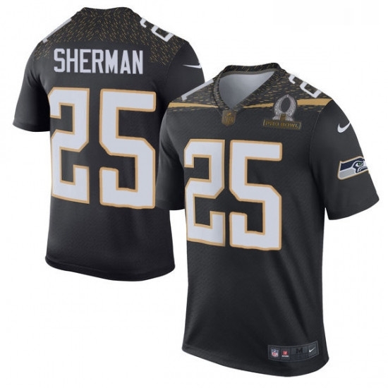 Mens Nike Seattle Seahawks 25 Richard Sherman Elite Black Team Irvin 2016 Pro Bowl NFL Jersey Mens Nike Seattle Seahawks 25 Richard Sherman Elite Black Team Irvin 2016 Pro Bowl NFL Jersey