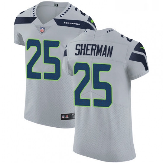 Mens Nike Seattle Seahawks 25 Richard Sherman Grey Alternate Vapor Untouchable Elite Player NFL Jersey Mens Nike Seattle Seahawks 25 Richard Sherman Grey Alternate Vapor Untouchable Elite Player NFL Jersey