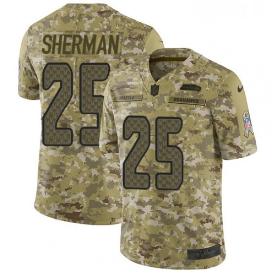 Mens Nike Seattle Seahawks 25 Richard Sherman Limited Camo 2018 Salute to Service NFL Jersey Mens Nike Seattle Seahawks 25 Richard Sherman Limited Camo 2018 Salute to Service NFL Jersey