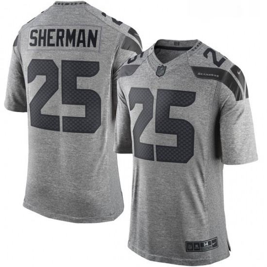 Mens Nike Seattle Seahawks 25 Richard Sherman Limited Gray Gridiron NFL Jersey Mens Nike Seattle Seahawks 25 Richard Sherman Limited Gray Gridiron NFL Jersey