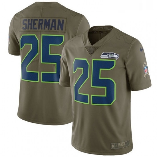 Mens Nike Seattle Seahawks 25 Richard Sherman Limited Olive 2017 Salute to Service NFL Jersey Mens Nike Seattle Seahawks 25 Richard Sherman Limited Olive 2017 Salute to Service NFL Jersey