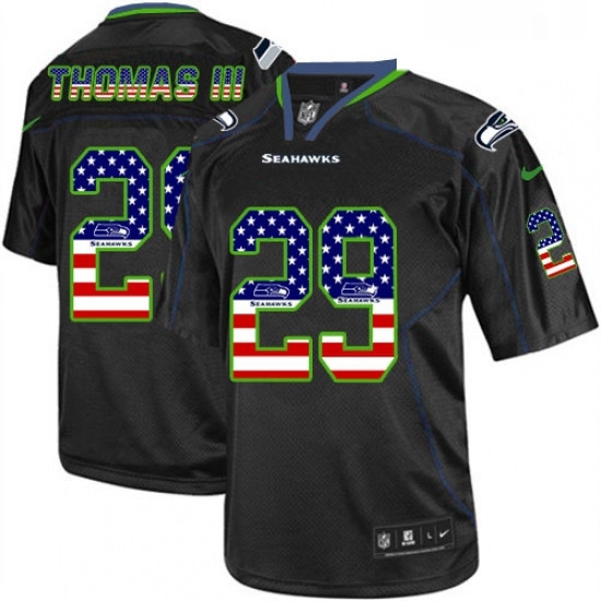 Mens Nike Seattle Seahawks 29 Earl Thomas III Elite Black USA Flag Fashion NFL Jersey Mens Nike Seattle Seahawks 29 Earl Thomas III Elite Black USA Flag Fashion NFL Jersey