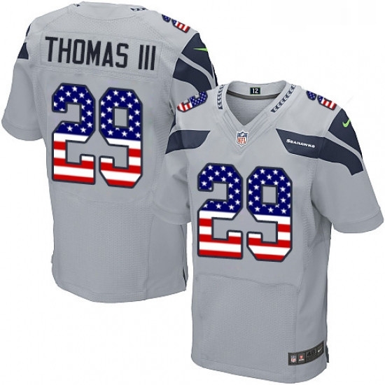Mens Nike Seattle Seahawks 29 Earl Thomas III Elite Grey Alternate USA Flag Fashion NFL Jersey Mens Nike Seattle Seahawks 29 Earl Thomas III Elite Grey Alternate USA Flag Fashion NFL Jersey