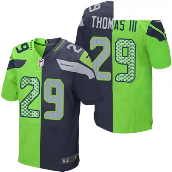 Mens Nike Seattle Seahawks 29 Earl Thomas III Elite NavyGreen Split Fashion NFL Jersey Mens Nike Seattle Seahawks 29 Earl Thomas III Elite NavyGreen Split Fashion NFL Jersey